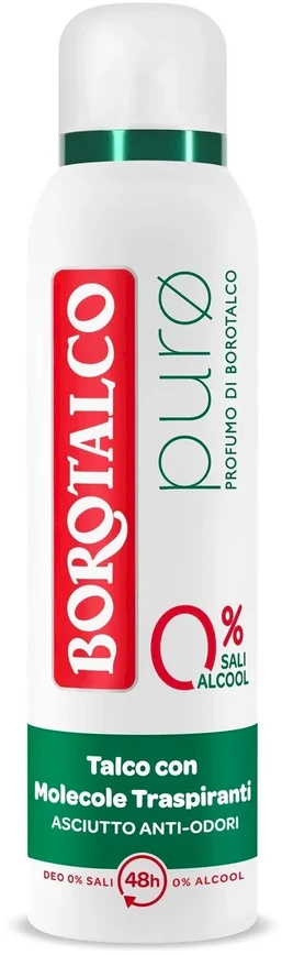 Borotalco Dezodorantas Purškiklis 48H Pure (Dezodorantas Purškiklis), 150 ml
