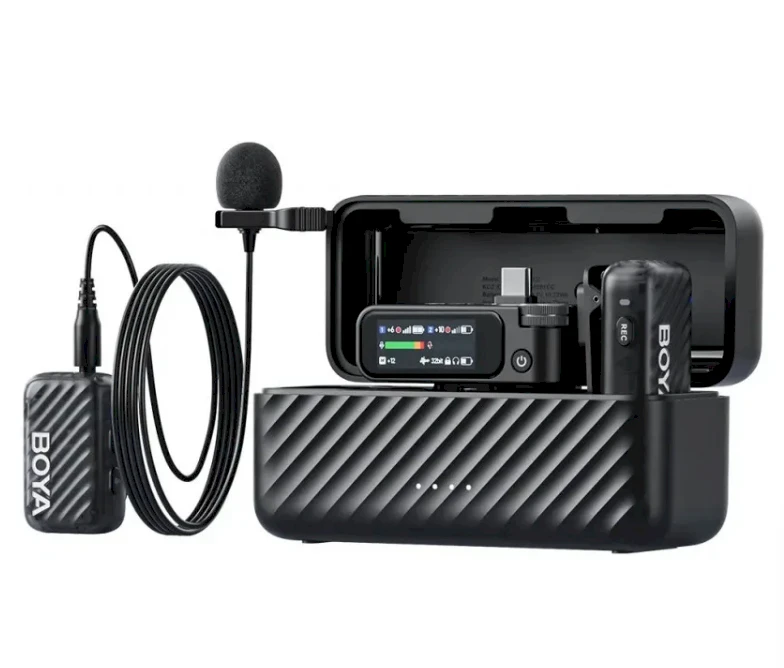 BOYA BOYAMIC 2-02 belaidžiai mikrofonai 2.4 GHz USB-C - Juodas