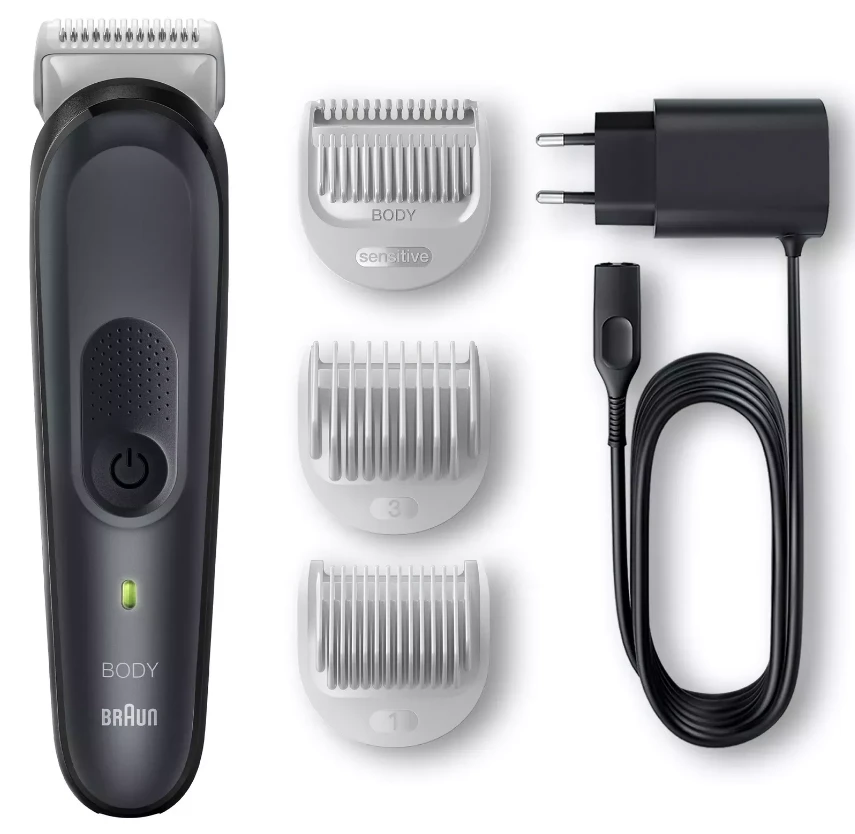 Braun | Body Groomer | BG3340 | Cordless and corded | Juodas/Pilkas