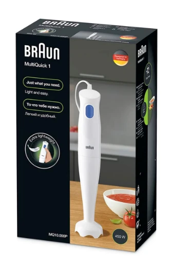 Plakiklis Braun | MQ10.000PWH MultiQuick 1 | Hand Maišytuvas | 450 W | Baltas
