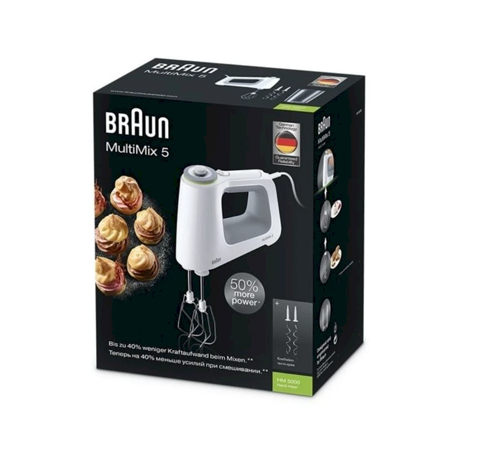 Plakiklis Braun HM 5000 WH Rankinis plaktuvas Pilka, Balta 700 W