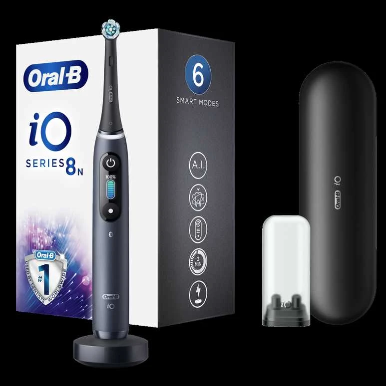 Elektrinis dantų šepetėlis Oral-B iO8, juodas