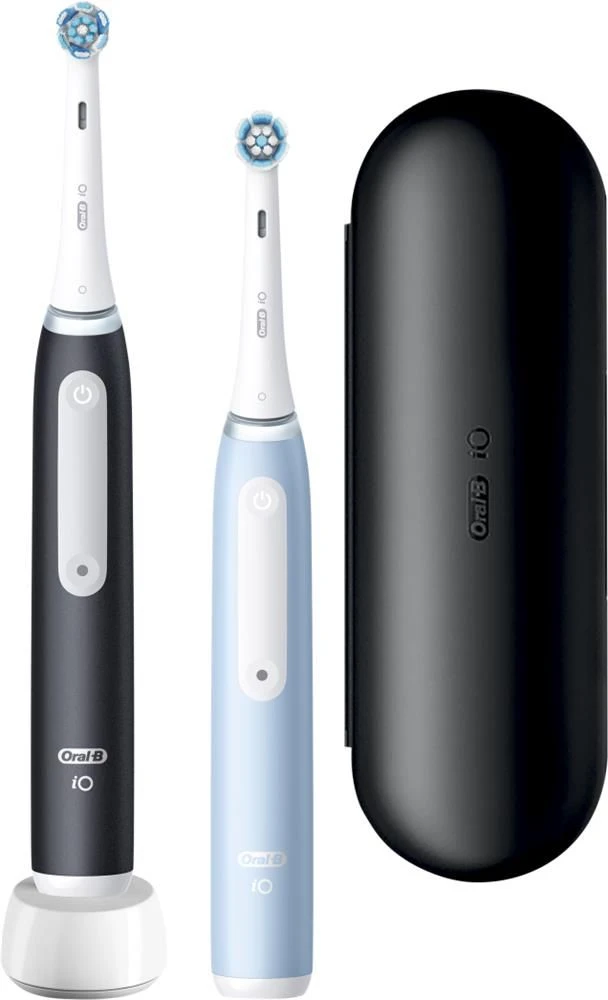 Braun iOG3d.2i6.2K Oral-B iO3 Elektrinis Dantų Šepetėlis Matt Juodas/Ice Mėlyna Duo Pack Edition