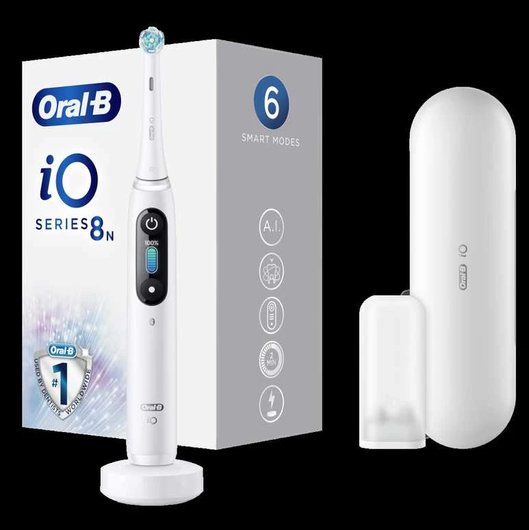 Elektrinis dantų šepetėlis Oral-B iO8, baltas