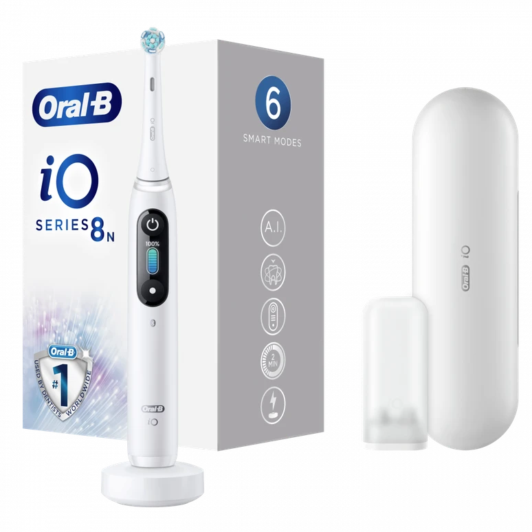 Elektrinis dantų šepetėlis Oral-B iO8, baltas