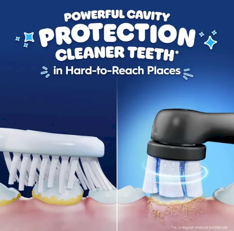 Oral-B šepetėlio galvutės valymo efektyvumo palyginimas