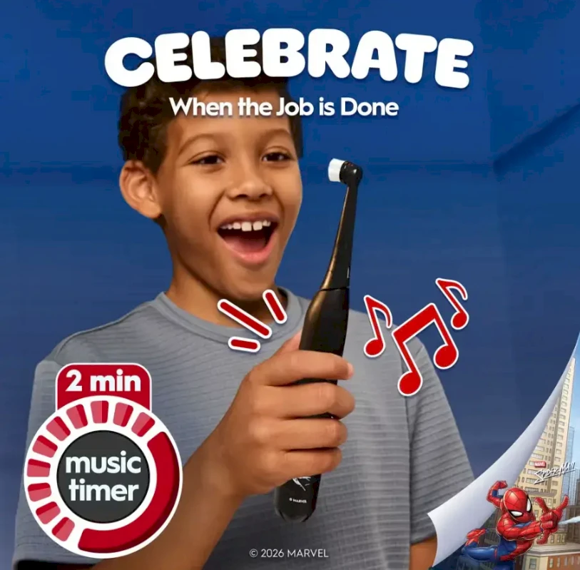Oral-B Spider-Man šepetėlis su muzikos laikmačiu