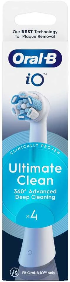 BRAUN iO RB CWF-4 Ultimate Clean Baltas 4ct antgaliai dantų šepetėliui
