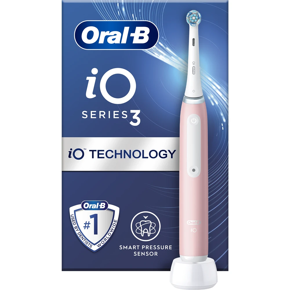 Oral-B | Elektrinis dantų šepetėlis | iO3 Series | Įkraunamas | Suaugusiems | Šepetėlių skaičius galvutės įeina 1 | Number of teeth brushing modes 3 | Blush Rožinė