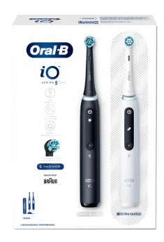 Braun iOG5d.2J6.2K Oral-B iO5 Elektrinis Dantų Šepetėlis Duo Pack Matt Juodas+Quite Baltas