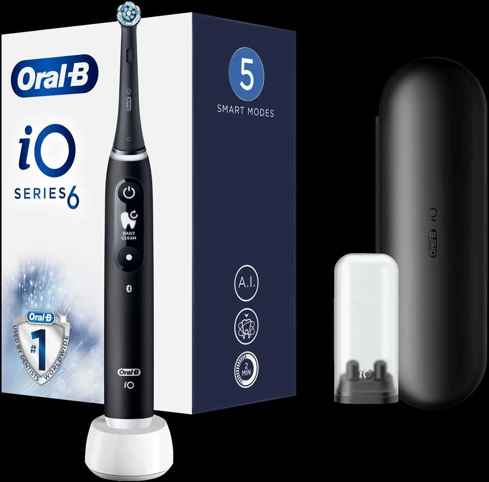 Braun iOM6.1B6.3DK Oral-B iO6 Elektrinis Dantų Šepetėlis Juodas Onyx