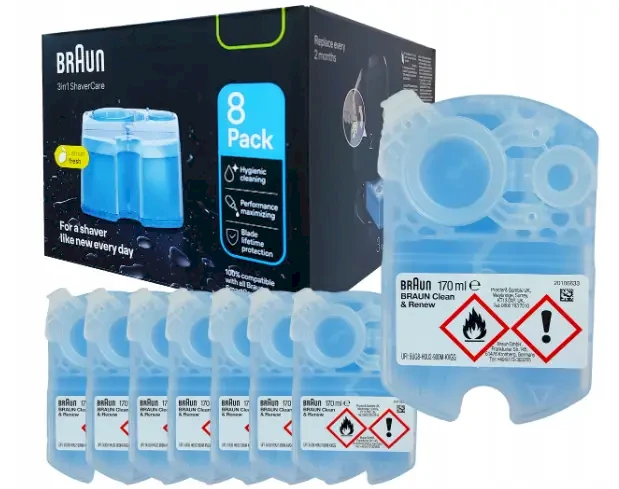 Braun 3in1 ShaverCare SmartCare Center papildymo kasetės, 8 vnt., citrinų spalvos
