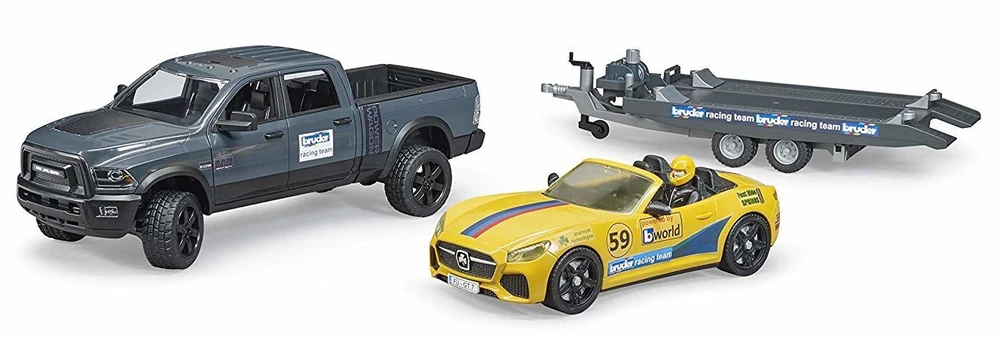 BRUDER automobilis RAM 2500 Power Wagon su priekaba, 02504