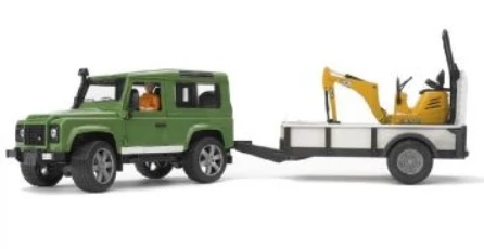 BRUDER sunkvežimis Land Rover ir eskavatorius su darbuotoju, 2593