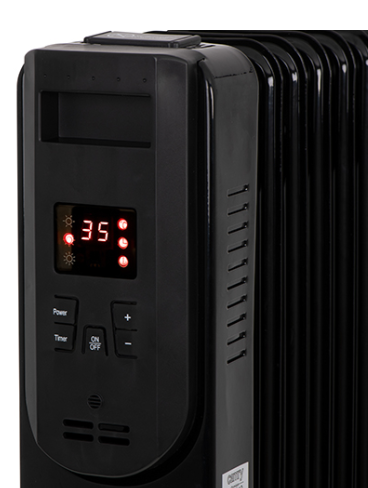 Adler Camry | Alyvos pripildytas radiatorius su nuotolinio valdymo pulteliu | CR 7812 | Alyva užpildytas radiatorius | 1500 W | Galios lygių skaičius 3 | Juodas