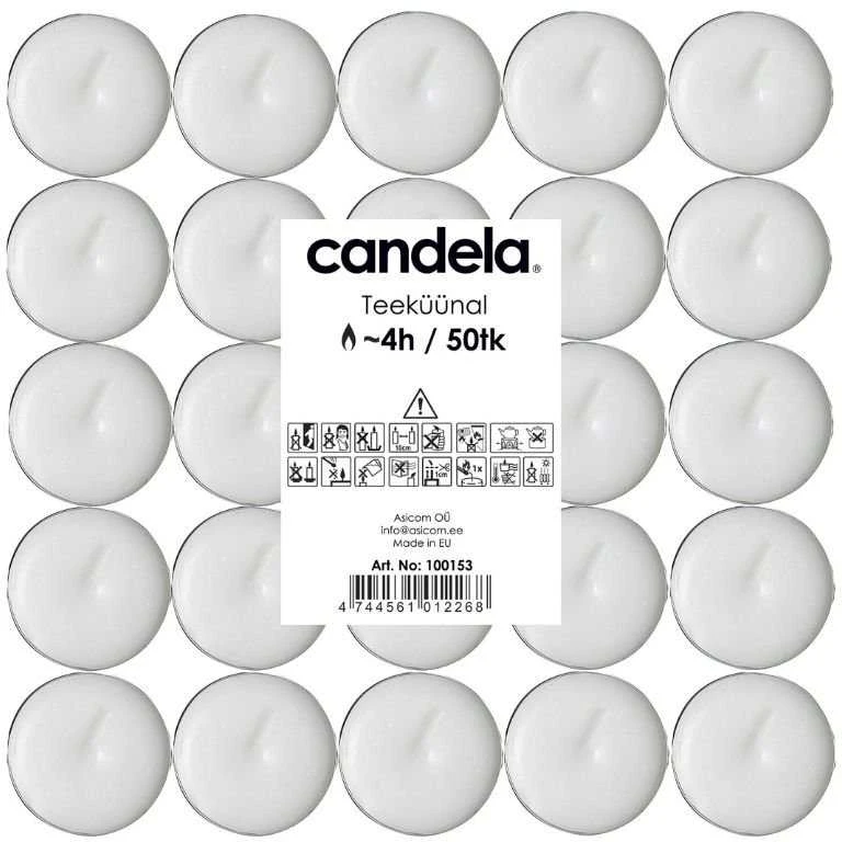 Arbatinės žvakės „Candela“, 50 vnt.