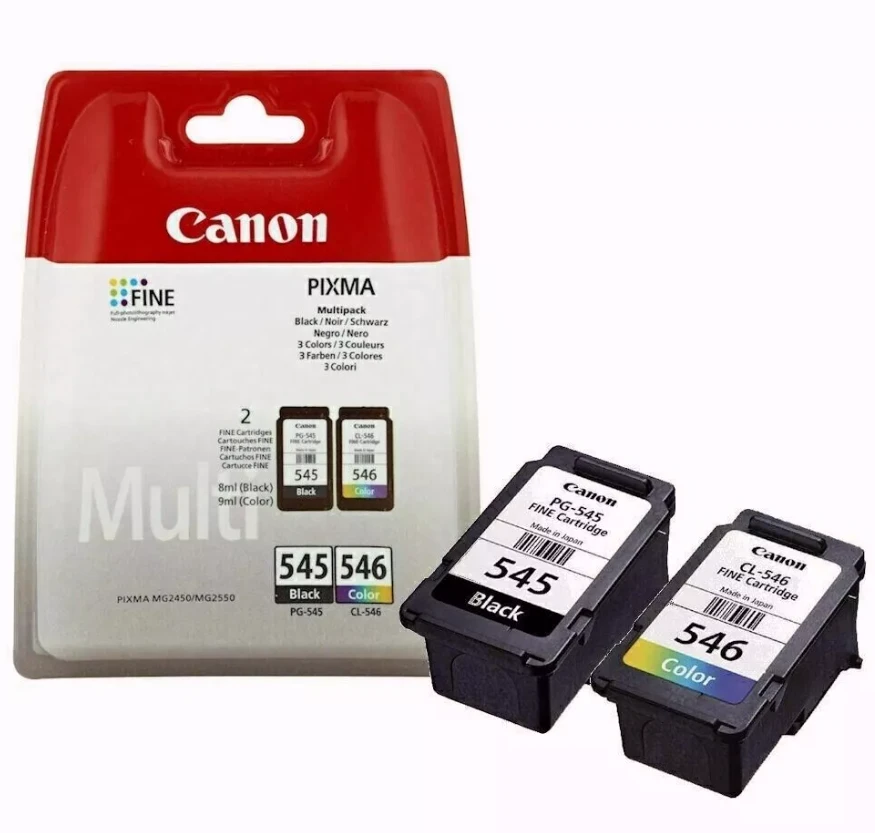 CANON 1LB PG-545 / CL-546 rašalo kasetė juodas ir spalva standartinė talpa bk: 180p cl: 180p 2 pakuočių lizdinė plokštelė be signalizacijos