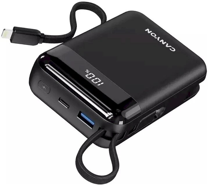 „Canyon OnPower 204“ 20000 mAh USB-C „Lightning“ 22,5 W juodas