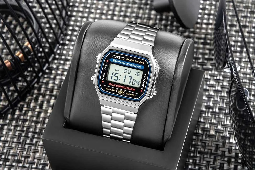UNISEX CASIO A168WA-1W LAIKRODIS – VINTAGE + DĖŽUTĖ