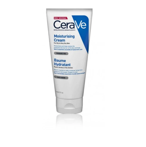 Drėkinamasis veido ir kūno kremas sausai ir labai sausai odai Cerave Moisturising Cream, 177 ml