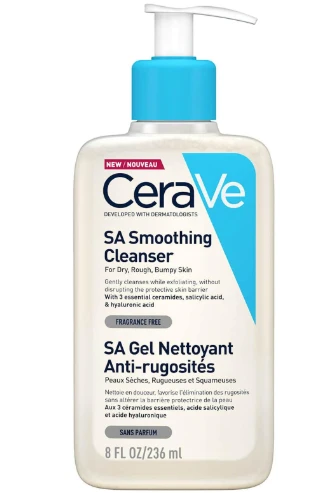 Veido prausiklis sausai ir šiurkščiai odai Cerave SA Smoothing Cleanser, 236 ml