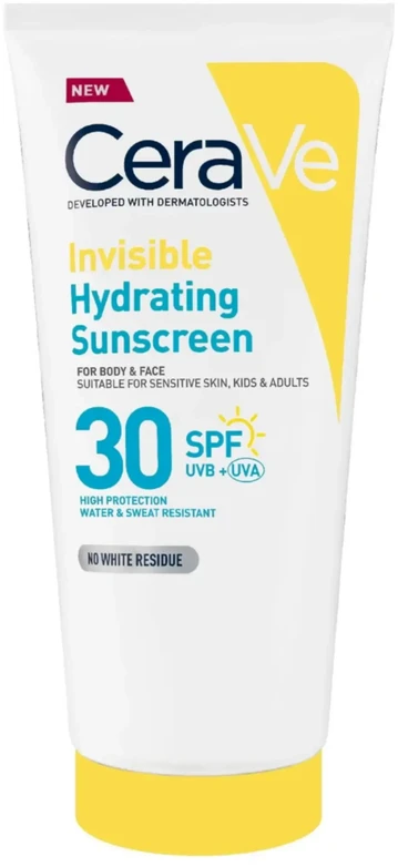 CeraVe Invisible Hydrating Protective Lotion SPF 30 apsauginis losjonas nuo saulės kūnui ir veidui, 177 ml