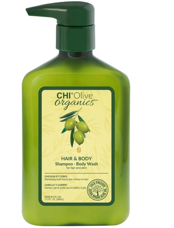 Šampūnas ir kūno prausiklis CHI Olive Organics Hair &amp; Body Šampūnas 340 ml