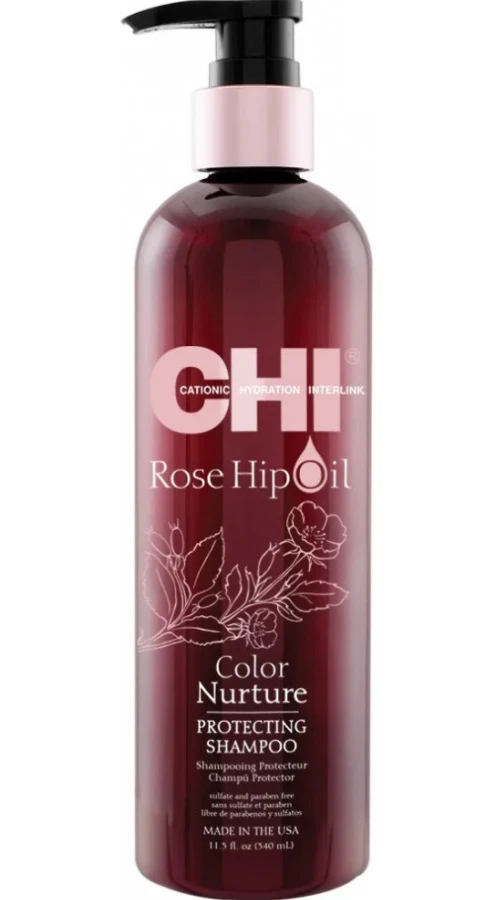 Farouk Systems Dažytų plaukų šampūnas CHI Rose Hip Oil Šampūnas 340ml