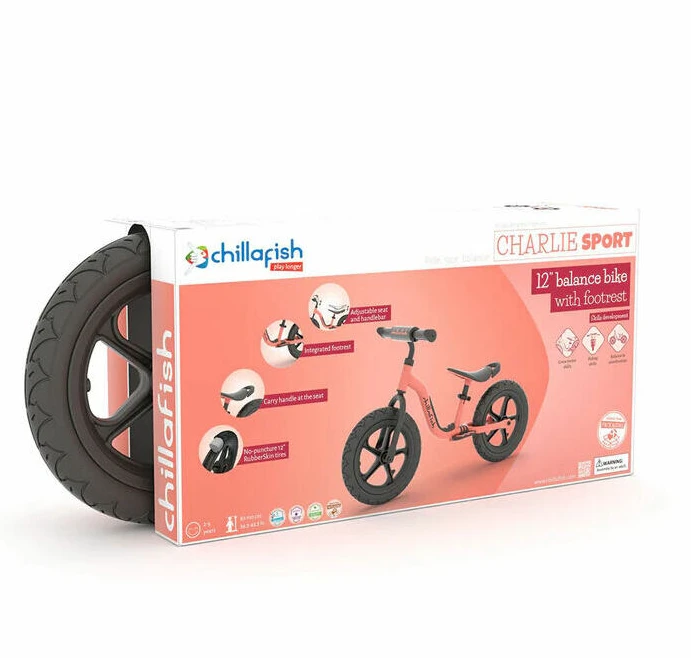 Chillafish Naujiena! Chillafish Charlie Sport 12" balansinis dviratukas flamingo nuo 2 iki 5 metų CPCH06FLA
