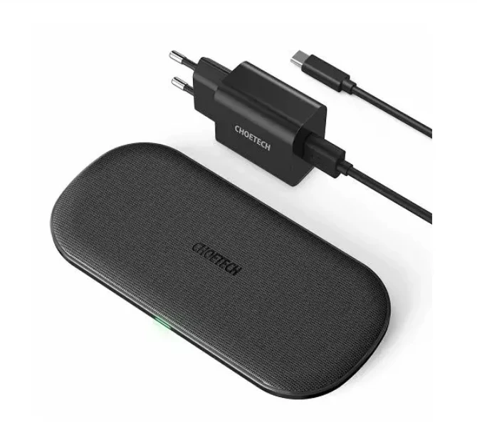 Belaidis įkroviklis CHOETECH, 18W, 2in1, juodas