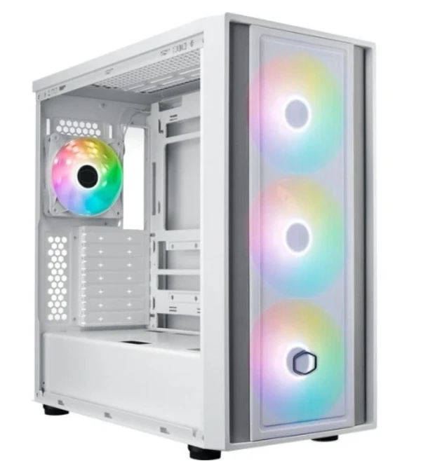 Kompiuterio Korpusas - Cooler Master MasterBox 600 Baltas su Multicolor Apšvietimu