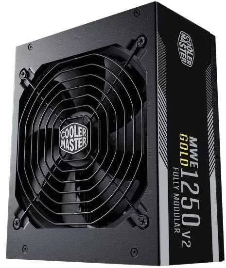 „Cooler Master MWE V2“, 80 PLUS auksinis maitinimo šaltinis, modulinis, PCIe 5.1 - 1.250 W, juodas