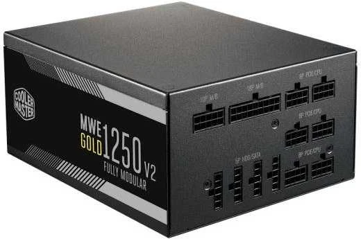 „Cooler Master MWE V2“, 80 PLUS auksinis maitinimo šaltinis, modulinis, PCIe 5.1 - 1.250 W, juodas