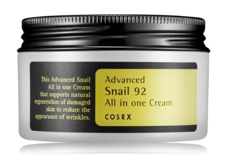 COSRX Advanced Snail 92 All in one Kreminis regeneruojantis veido kremas pažeistai odai su sraigių mucinu, 50 g
