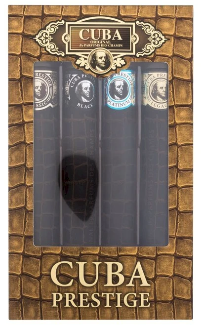 Cuba Prestige EDT rinkinys vyrams (EDT 35 ml + EDT Prestige Juodas 35 ml + EDT Prestige Platinum 35 ml + EDT Prestige Legacy 35 ml)