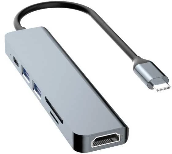 Dudao 6-in-1 USB-C šakotuvas su HDMI jungtimi