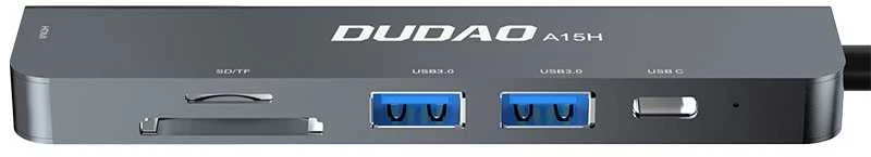 D-Link DUDAO Alu 6-in-1 USB 3.0 greitas šakotuvas daugiafunkcis laidinis USB 3.2 Gen 1 (3.1 Gen 1) Type-C pilkas