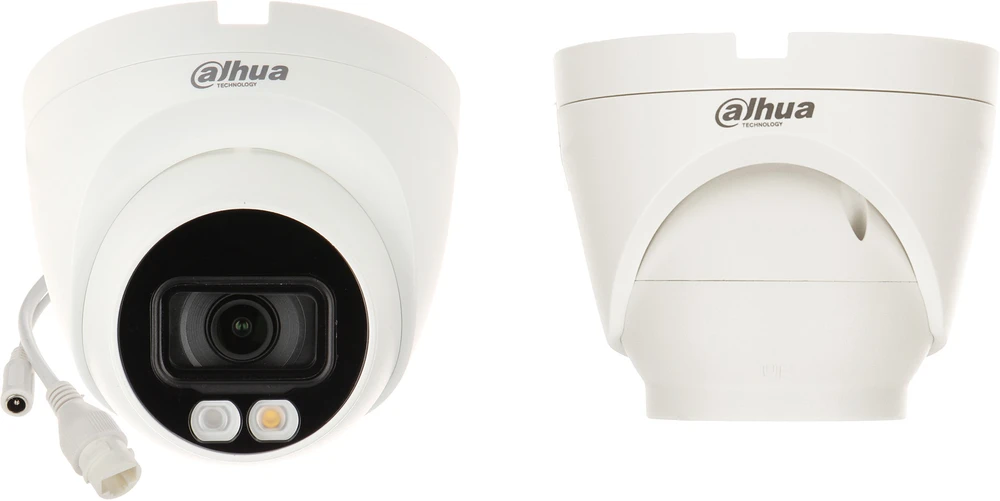 „Dahua Technology Co“ IP kamera. 4MP 1/2.9” CMOS, 2.8 mm. 94° F1.6, 25 kadrai per sekundę, IR+LED 30 m., WDR, IVS, IP67, mikrofonas