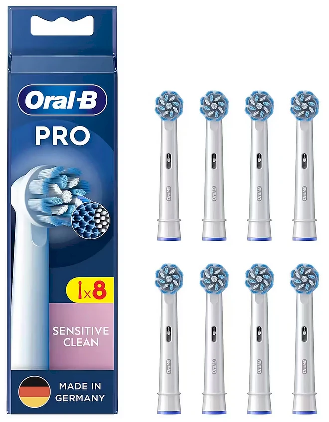 Oral-B Pro Jautrus Clean Replaceable Dantų šepetėlis Heads | Heads | Suaugusiems | Šepetėlių skaičius galvutės įeina 8 | Baltas