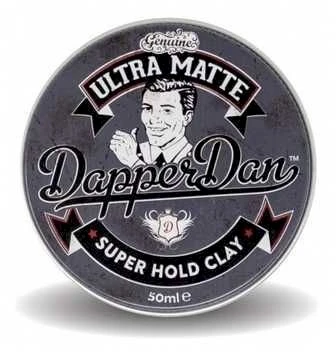 Dapper Dan Ultra Matte Super Hold Clay Itin stiprios fiksacijos matinis modeliavimo molis, 50 ml