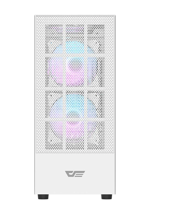 Darkflash A290 kompiuterio dėklas + 3 ventiliatoriai (balti)