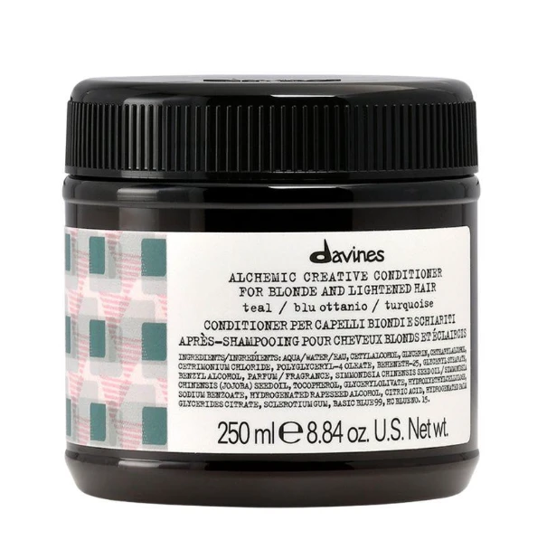 Davines Alchemic plaukų spalvos kondicionierius „Teal Mėlyna“ sustiprina spalvos ryškumą, 250 ml