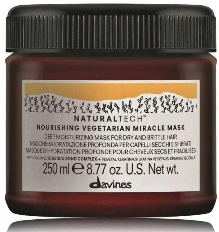Davines NATURALTECH maitininantis Vegetarian Miracle Mask maitinanti kaukė su keratinu, 250 ml