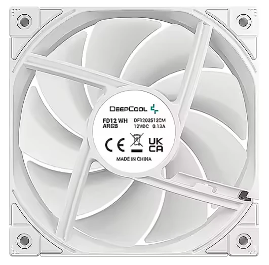 Deepcool 120 mm ventiliatorius, baltas korpusas su technine etikete