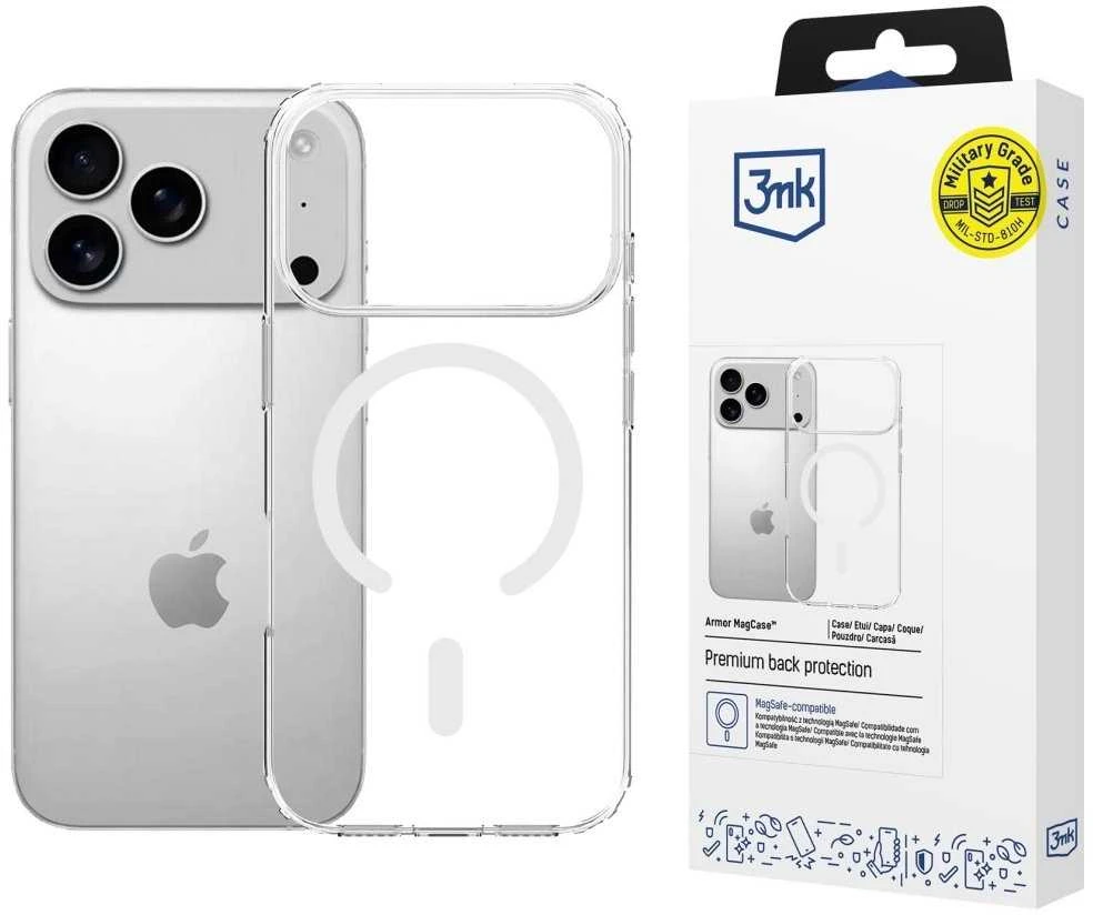 Dėklas 3Mk apsauga 3mk „Armor MagCase“, skirtas „iPhone 17 Pro Max“ – skaidrus