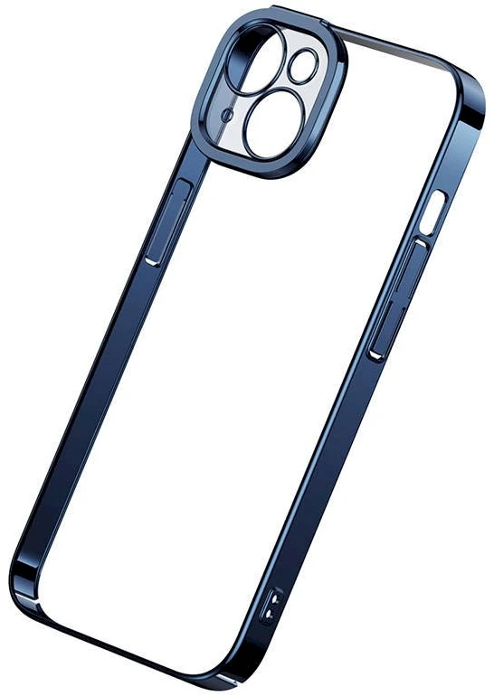 Baseus Glitter skaidrus dėklas ir grūdintas stiklas, skirtas iPhone 14 Plus (mėlynas)