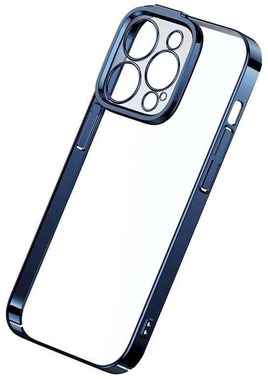 Baseus Glitter skaidrus dėklas ir grūdintas stiklas, skirtas iPhone 14 Pro (mėlynas)