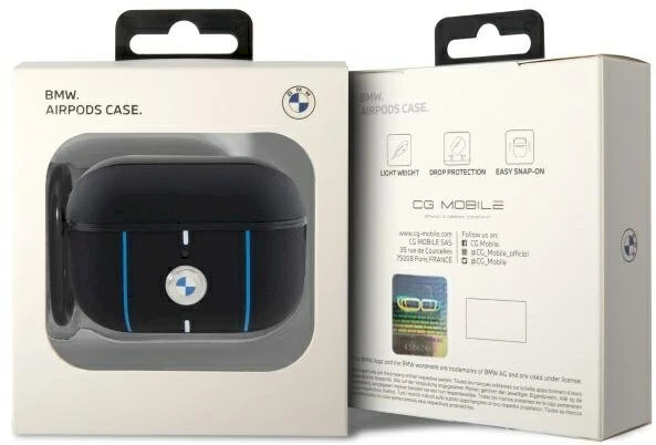 BMW BMAP222RVSK AirPods Pro 2 (2022/2023) dėklas ausinėms juodos spalvos Color Lines