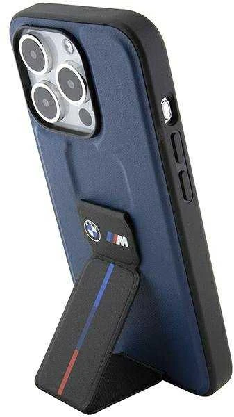 BMW M Grip Stand Bicolor dėklas, skirtas iPhone 15 Pro - mėlynas
