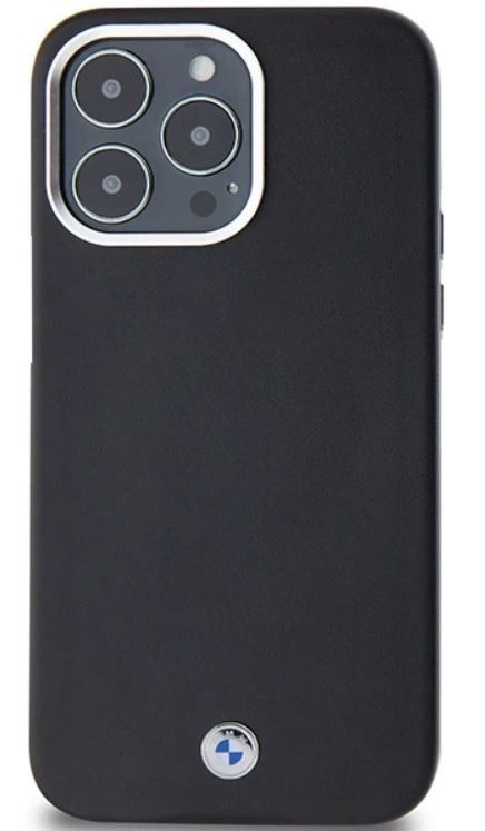 Dėklas BMW BMHMP15S23PUFWK Apple iPhone 15 / 14 / 13 6.1″ juodos spalvos Signature Wrapped Metal MagSafe